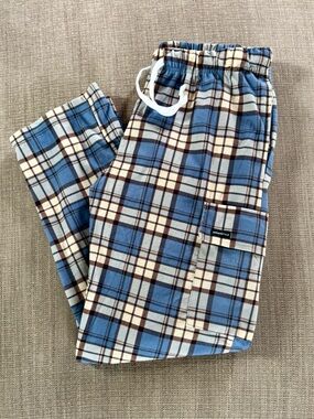 Aeropostale Cream and Brown Plaid Sleepwear Pants Cargo Style Medium